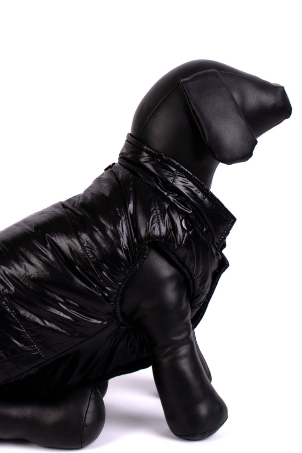 Черна шушлякова кучешка дреха