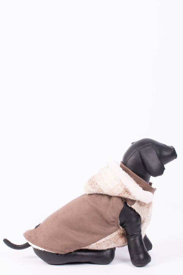 Кучешка дреха с карирана качулка