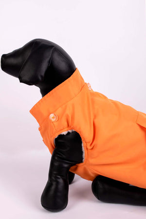 Топла водонепромокаема дреха в оранжево с пух