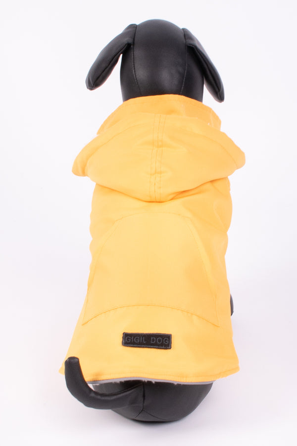 Водонепромокаема кучешка дреха в жълто